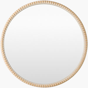 Surya Dwarka Elegant 33” Accent Mirror - Stunning Wall Decor For Timeless Style & Effortless Elegance Frame, Brown Manufactured Wood Dka001-3333