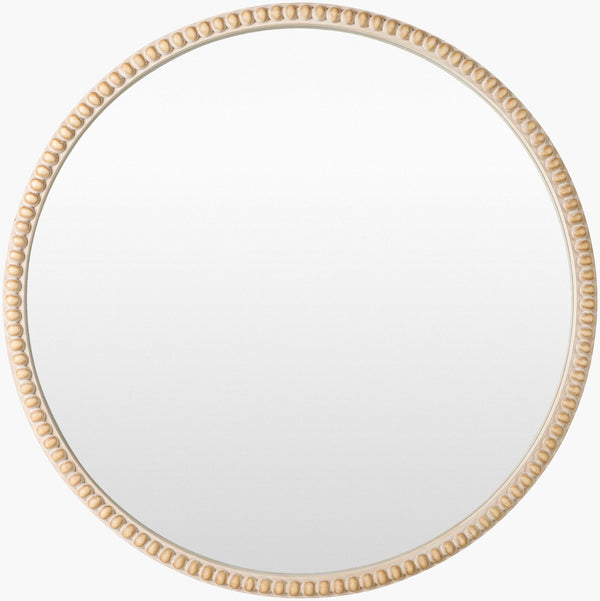Surya Dwarka Elegant 33” Accent Mirror - Stunning Wall Decor For Timeless Style & Effortless Elegance Frame, Brown Manufactured Wood Dka001-3333