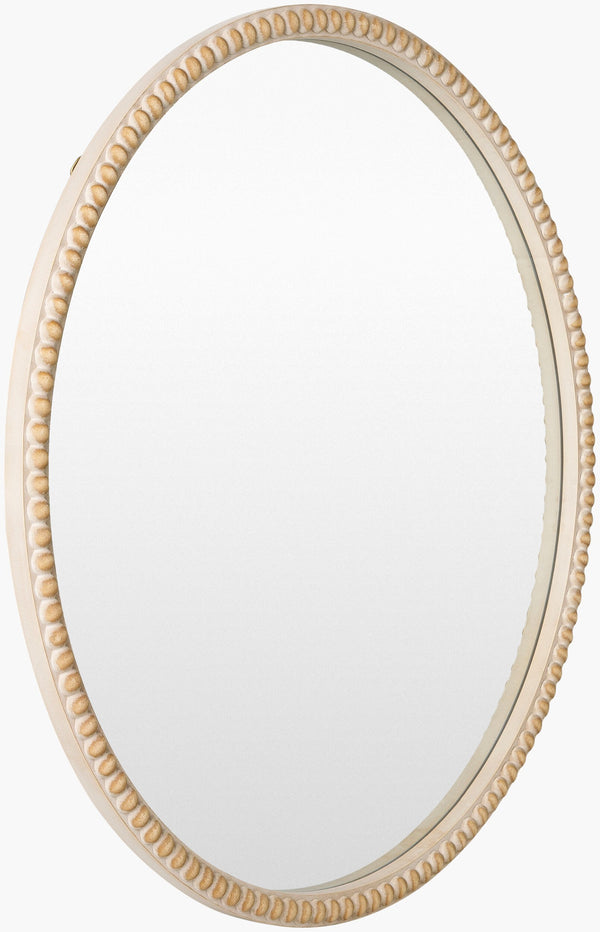 Surya Dwarka Elegant 33” Accent Mirror - Stunning Wall Decor For Timeless Style & Effortless Elegance Frame, Brown Manufactured Wood Dka001-3333