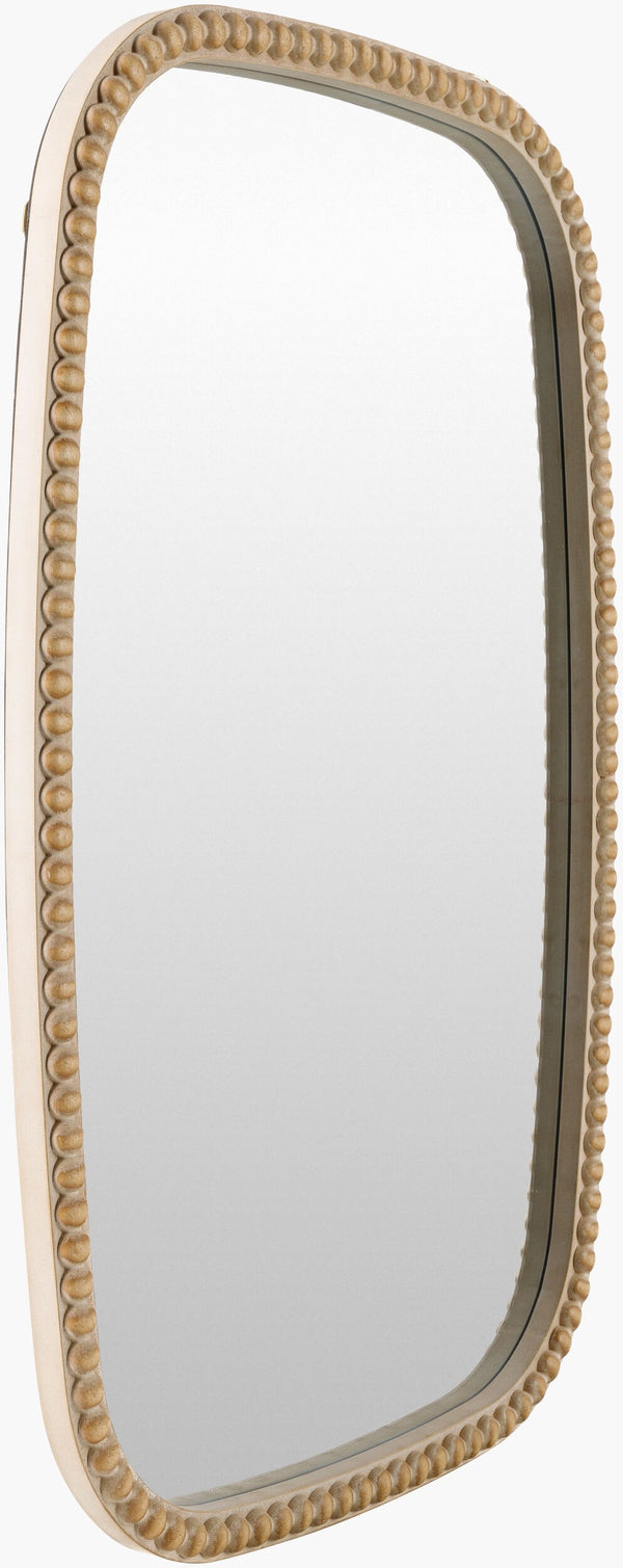 Surya Dwarka Elegant 33” Accent Mirror - Stunning Wall Decor For Timeless Style & Effortless Elegance Frame, Brown Manufactured Wood Dka002-3624