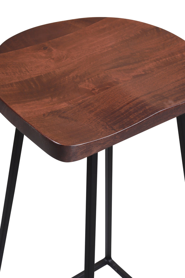 Porter Designs Clement Solid Acacia Wood Bar Stool With Sleek Design And Comfortable Scooped Seat Brown Wood 07-196-11-2099