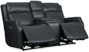 Hooker Furniture Nelson Power Reclining Loveseat Top Grain Leather Zero Gravity Lumbar Living Room SS836-PHZLC2-049