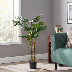 English Elm 120cm Artificial Monstera Tree Lifelike Tropical Split Leaf Plant for Living Spaces 70531.00