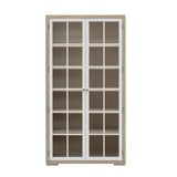 Contemporary 5-Shelf Glass Door Bookcase Multi with Natural Wood Finish P021776 Pulaski Furniture