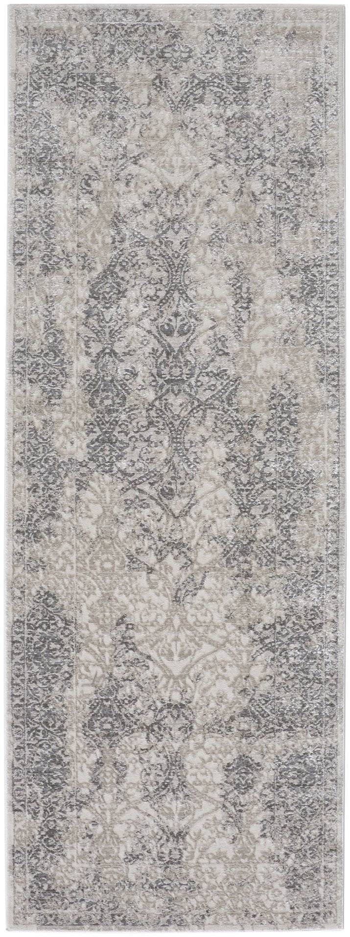 Feizy Rugs Prasad Distressed Geometric Area Rug - Durable, Stain-resistant Polypropylene Blend For High Traffic Areas Ivory,Gray,Black Polypropylene,Polyester 6703682flgy000i71