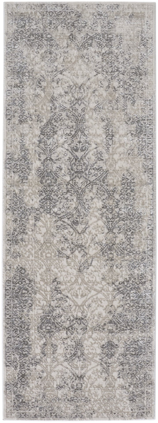 Feizy Rugs Prasad Distressed Geometric Area Rug - Durable, Stain-resistant Polypropylene Blend For High Traffic Areas Ivory,Gray,Black Polypropylene,Polyester 6703682flgy000i71