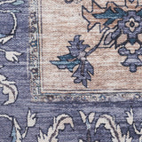 Nourison Brilliance Machine Washable WSB03 Machine Made Power-loomed Ornamental Border Indoor Only Vintage Bohemian Rug Teal Blue, Teal Blue 100% Polyester 99446914286