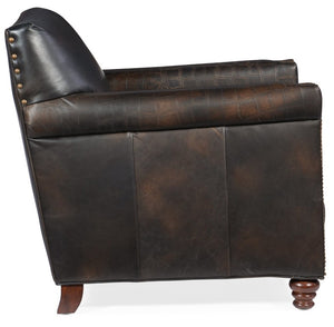 Hooker Furniture Potter Handcrafted Club Chair In Old Saddle Fudge Leather With Walnut Frame For Timeless Comfort Dark Brown CC719-01-089