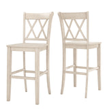 Homelegance By Top-Line Juliette X-Back Bar Height Chairs (Set of 2) White Rubberwood