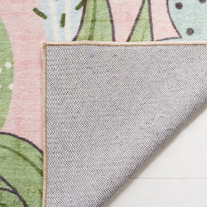 Safavieh Door And Kitchen Mat 373 Power Loomed Washable Rug Pink / Green DKM373U-3