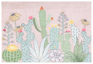 Safavieh Door And Kitchen Mat 373 Power Loomed Washable Rug Pink / Green DKM373U-3