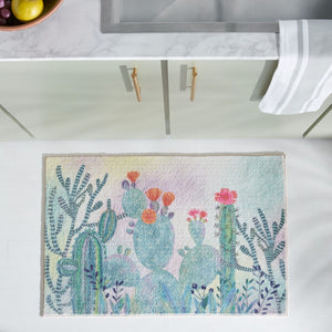 Safavieh Door And Kitchen Mat 376 Power Loomed Washable Rug Fuchsia / Turquoise DKM376R-3