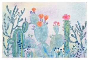 Safavieh Door And Kitchen Mat 376 Power Loomed Washable Rug Fuchsia / Turquoise DKM376R-3