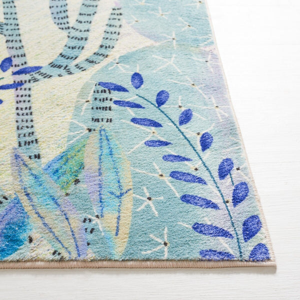 Safavieh Door And Kitchen Mat 376 Power Loomed Washable Rug Fuchsia / Turquoise DKM376R-3