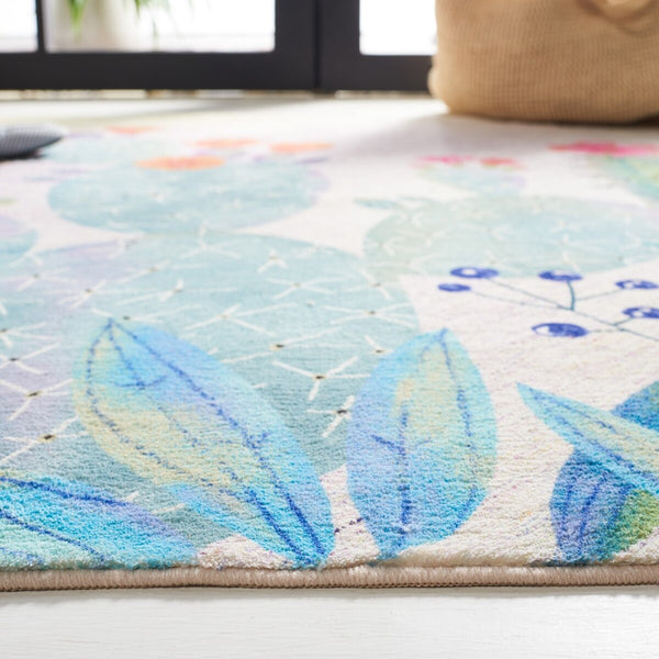 Safavieh Door And Kitchen Mat 376 Power Loomed Washable Rug Fuchsia / Turquoise DKM376R-3