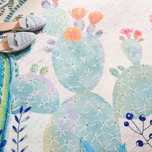 Safavieh Door And Kitchen Mat 376 Power Loomed Washable Rug Fuchsia / Turquoise DKM376R-3