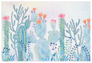 Safavieh Door And Kitchen Mat 376 Power Loomed Washable Rug Fuchsia / Turquoise DKM376R-3