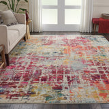 Nourison Celestial CES13 Machine Made Power-loomed Borderless Design Indoor Only Modern  Rug Pink,Multicolor, Multicolor 100% Polypropylene 99446462541