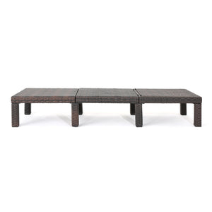 English Elm Christopher Knight Home® - JAMAICA Rattan Chaise Lounge Brown Polyethylene Wicker Iron Frame Multi-Brown Finish Durable Outdoor Patio Seat 76.6"D 62575.00WTC