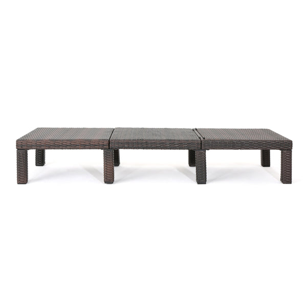 English Elm Christopher Knight Home® - JAMAICA Rattan Chaise Lounge Brown Polyethylene Wicker Iron Frame Multi-Brown Finish Durable Outdoor Patio Seat 76.6"D 62575.00WTC