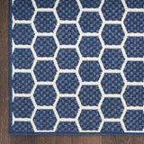 Nourison Reversible Indoor Outdoor RVB01 Machine Made Loom-woven Borderless Design Indoor/Outdoor Modern Outdoor Rug Navy, Navy 89% Polypropylene,11% Polyester 99446974556