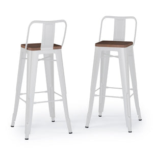 English Elm Rayne 30" Metal & Wood Bar Stool Set Of 2 - Stylish Mid-Century Industrial Design For Any Space B136P159503-GIGA