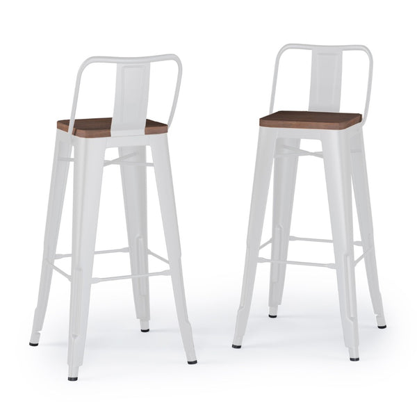 English Elm Rayne 30" Metal & Wood Bar Stool Set Of 2 - Stylish Mid-Century Industrial Design For Any Space B136P159503-GIGA