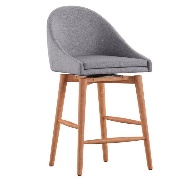 Homelegance By Top-Line Montague Mid-Century Wood Swivel Counter Height Stools (Set of 2) Grey Rubberwood