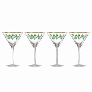 Lenox Holiday 4-Piece Martini Glass Set Red & Green, NO COLOR GLASS,CRYSTAL 893570