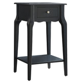 Homelegance By Top-Line Joplin 1-Drawer Wood Storage End Table Black Rubberwood