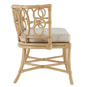 Tegal Natural Bench - Elegant Rattan Craftsmanship with Leather Ties for Stylish Indoor Spaces