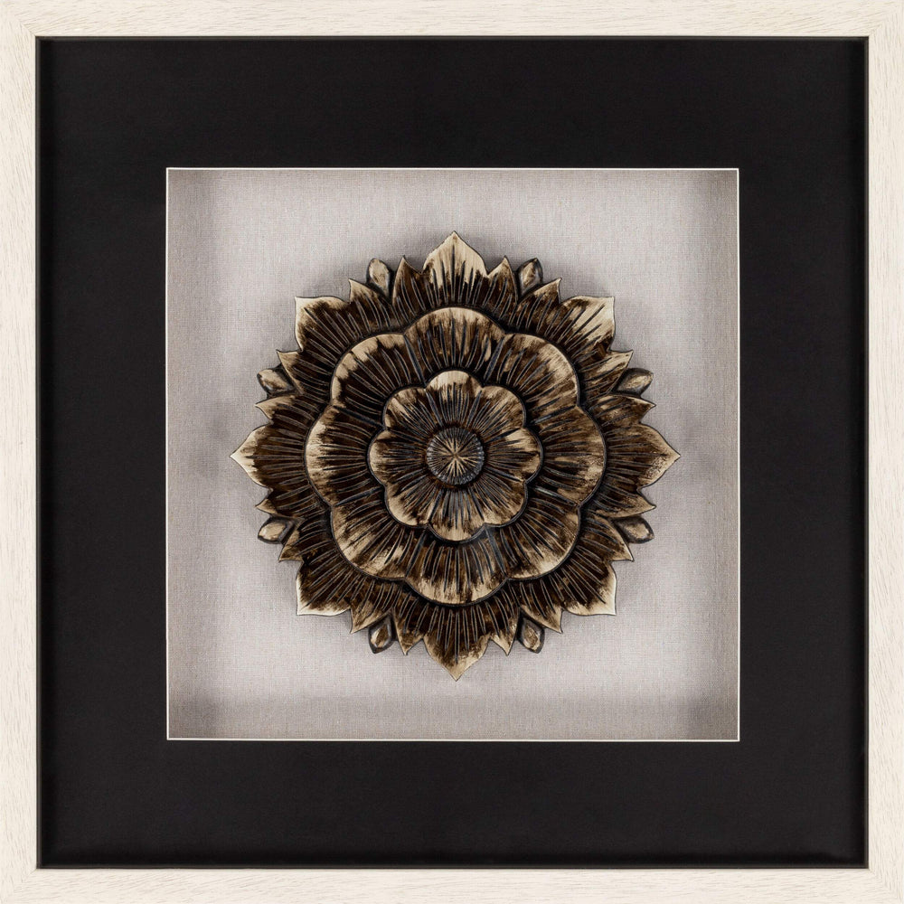 Surya Darkwood Framed Art - 22"H X 22"W Timeless Arts & Crafts Decor To Elevate Your Living Space! Main, Black,Frame, ,Matting, Black Composition,Polystyrene Dkw001-2222