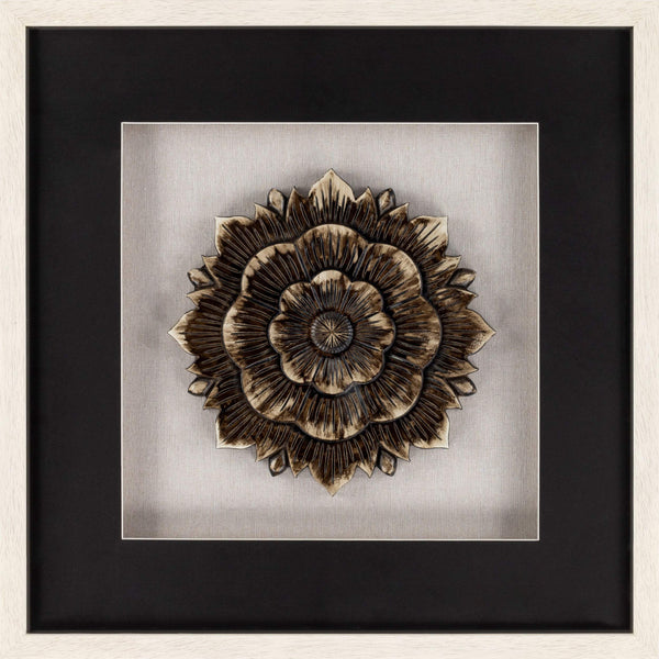 Surya Darkwood Framed Art - 22"H X 22"W Timeless Arts & Crafts Decor To Elevate Your Living Space! Main, Black,Frame, ,Matting, Black Composition,Polystyrene Dkw001-2222