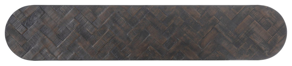 Hooker Furniture Commerce Reclaimed-Wood Console Table With Carbon-Steel Frame, Rustic-Industrial Entryway Shelf Unit 7228-80013-89