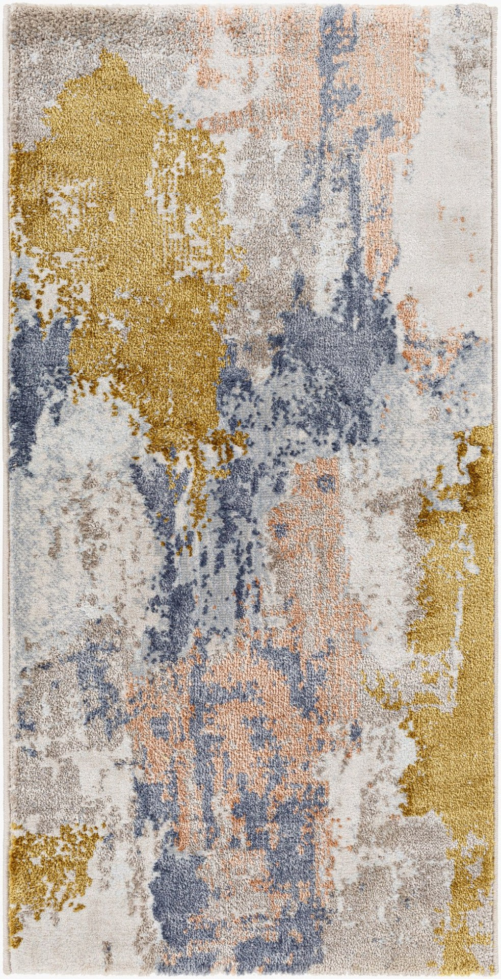 Livabliss Delight Belgian Woven Geometric Area Rug Soft Polypropylene Blend for Entryway or Bath Mustard, Dark B 2' x 3'11" DLG2300-2311
