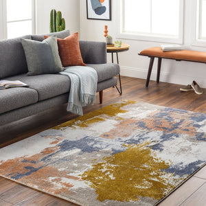 Livabliss Delight Belgian Woven Geometric Area Rug Soft Polypropylene Blend for Entryway or Bath Mustard, Dark B 9'2" x 12'10" DLG2300-92129
