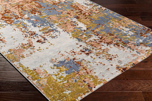 Livabliss Delight Belgian Woven Polypropylene Accent Rug for Entryways Kitchens and Bedside Areas Denim, Mustard 2' x 3'11" DLG2305-2311