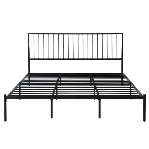 Homelegance By Top-Line Dante Metal Platform Bed with Curved Metal Headboard Black Metal