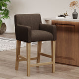 Christopher Knight Home® - Noble House - - Upholstered 26 Inch Counter Stool - Brown/Weathered Brown