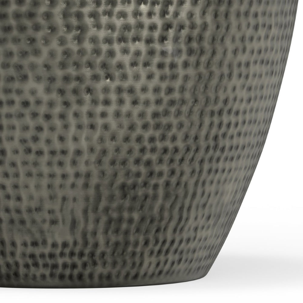 English Elm Preston - Handcrafted Antique Silver Metal Side Table With Drum Design For Chic Modern Interiors B136P159935-GIGA