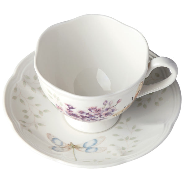 Lenox Butterfly Meadow Orange Sulphur Cup and Saucer Multi, WHITE PORCELAIN 812105