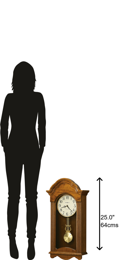 Hekman Furniture 625467 Howard Miller Jayla Wooden Wall Clock - Elegant Legacy Oak Finish With Chiming Pendulum Legacy Oak Jayla Wall Clock 625467