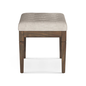 English Elm Waverly Small Tufted Ottoman Bench - Natural Linen Accent For Elegant Footstool & Extra Seating B136P159941-GIGA