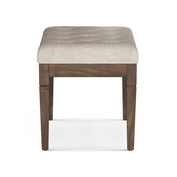English Elm Waverly Small Tufted Ottoman Bench - Natural Linen Accent For Elegant Footstool & Extra Seating B136P159941-GIGA