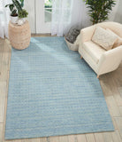 Nourison Perris PERR1 Handmade Woven No Border Indoor Only Contemporary  Rug Sky Blue, Blue 100% Wool 99446226747