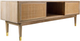 Dalma DLM-002 20"H x 58"W x 17"D Console Table DLM-002  Top: Brown; Base: Brown, Tan Surya