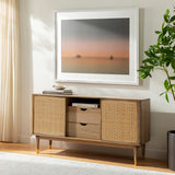 Dalma DLM-003 30"H x 58"W x 17"D Sideboard DLM-003  Top: Brown; Base: Brown, Tan Surya