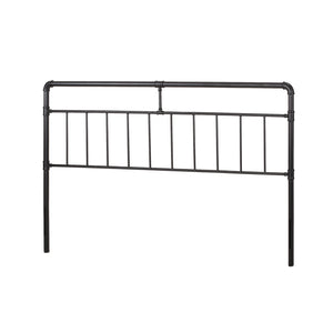 English Elm Christopher Knight Home® - KING Metal King Size Headboard in Flat Black Iron with Piped Accents, Industrial Elegance, Sturdy Design 66821.00FBLK