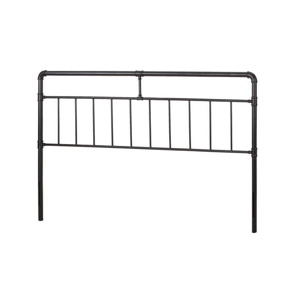 English Elm Christopher Knight Home® - KING Metal King Size Headboard in Flat Black Iron with Piped Accents, Industrial Elegance, Sturdy Design 66821.00FBLK