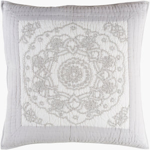 Surya Delaney 26"W X 26"L Cotton-linen Blend Sham - Stylish, Soft, And Machine-washable Bedding Essential Light Gray Cotton,Linen,Cotton,Linen Dln5001-es